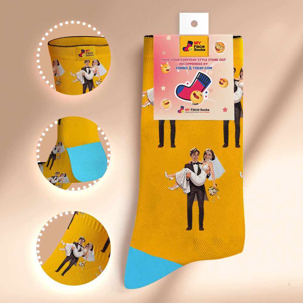Custom Face Socks #BFF Add Multiple Photos Gift for Besties Personalized Face Socks - MyFaceSocksAU