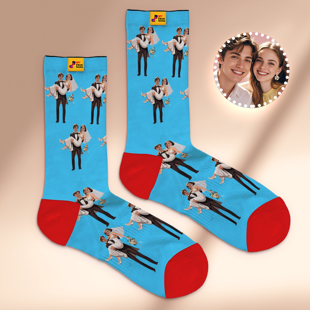 Custom Face Socks #BFF Add Multiple Photos Gift for Besties Personalized Face Socks - MyFaceSocksAU