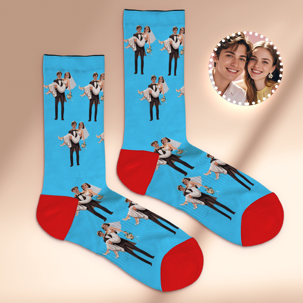 Custom Face Socks #BFF Add Multiple Photos Gift for Besties Personalized Face Socks - MyFaceSocksAU