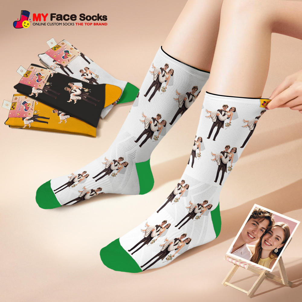 Custom Face Socks #BFF Add Multiple Photos Gift for Besties Personalized Face Socks - MyFaceSocksAU