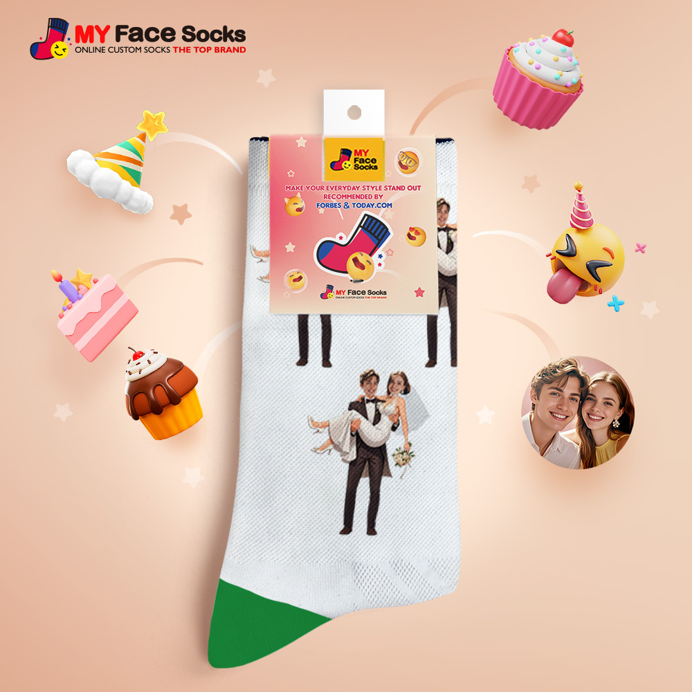 Custom Face Socks #BFF Add Multiple Photos Gift for Besties Personalized Face Socks - MyFaceSocksAU