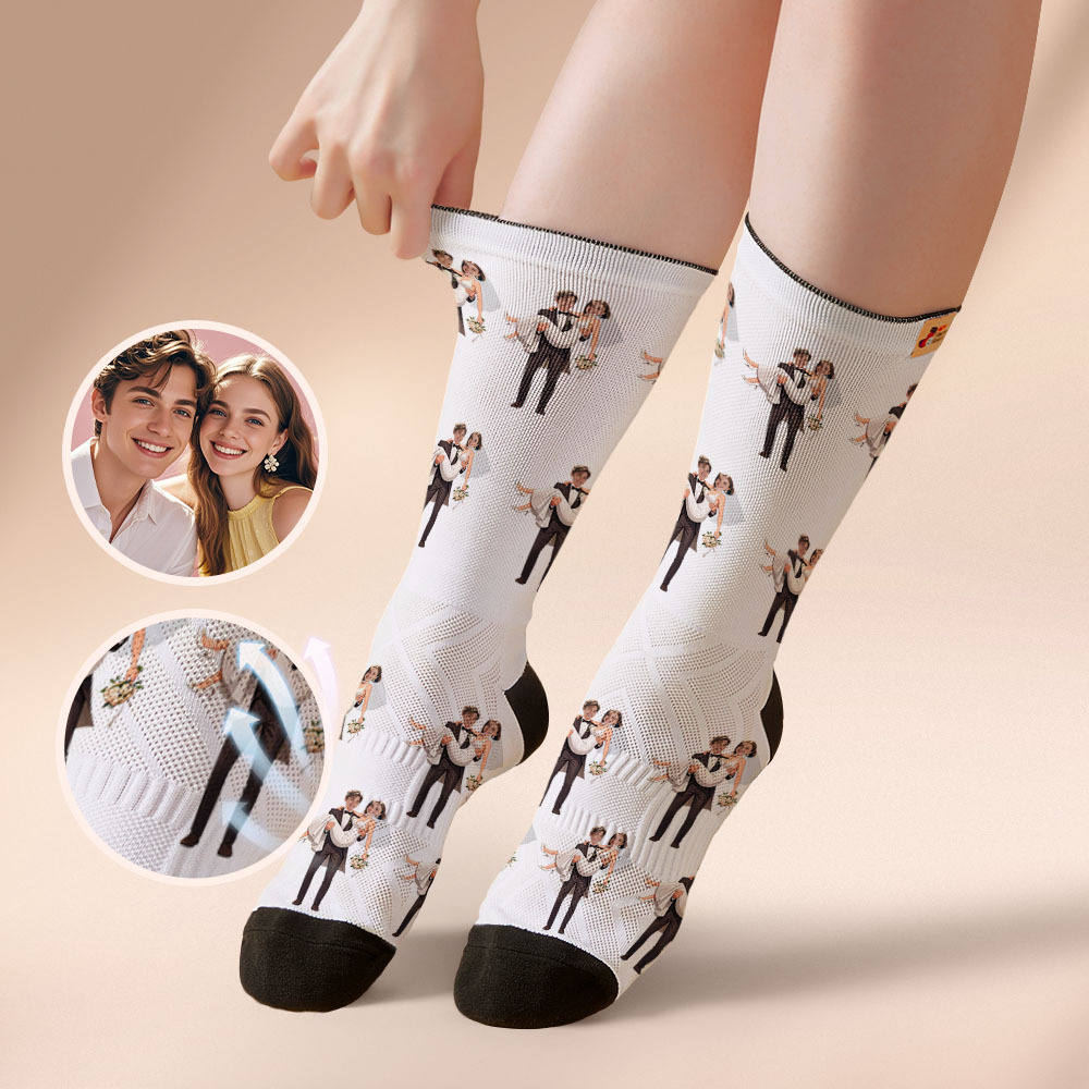 Custom Face Socks #BFF Add Multiple Photos Gift for Besties Personalized Face Socks - MyFaceSocksAU