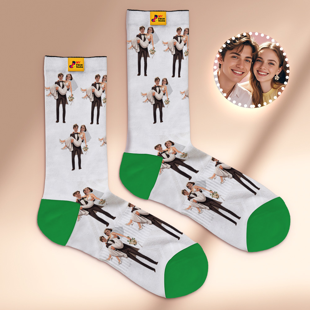 Custom Face Socks #BFF Add Multiple Photos Gift for Besties Personalized Face Socks - MyFaceSocksAU