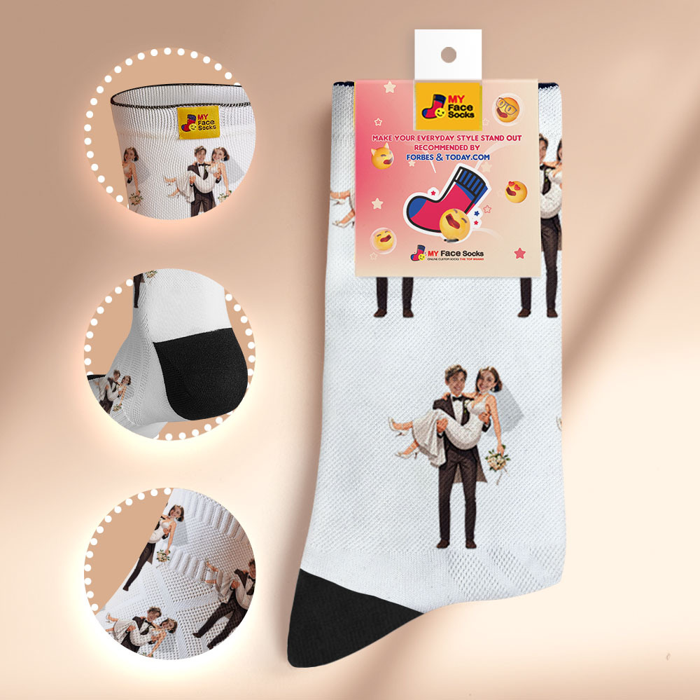 Custom Face Socks #BFF Add Multiple Photos Gift for Besties Personalized Face Socks - MyFaceSocksAU
