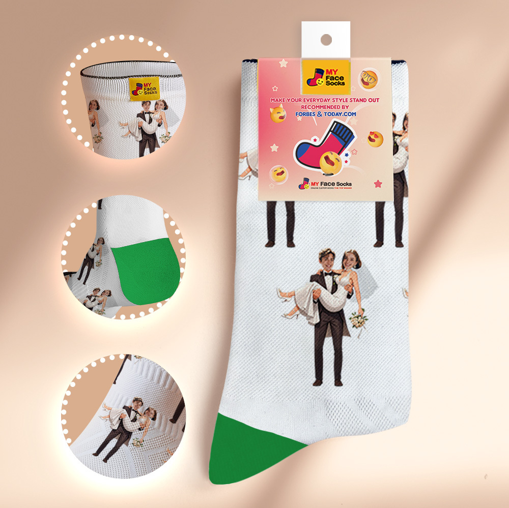 Custom Face Socks #BFF Add Multiple Photos Gift for Besties Personalized Face Socks - MyFaceSocksAU