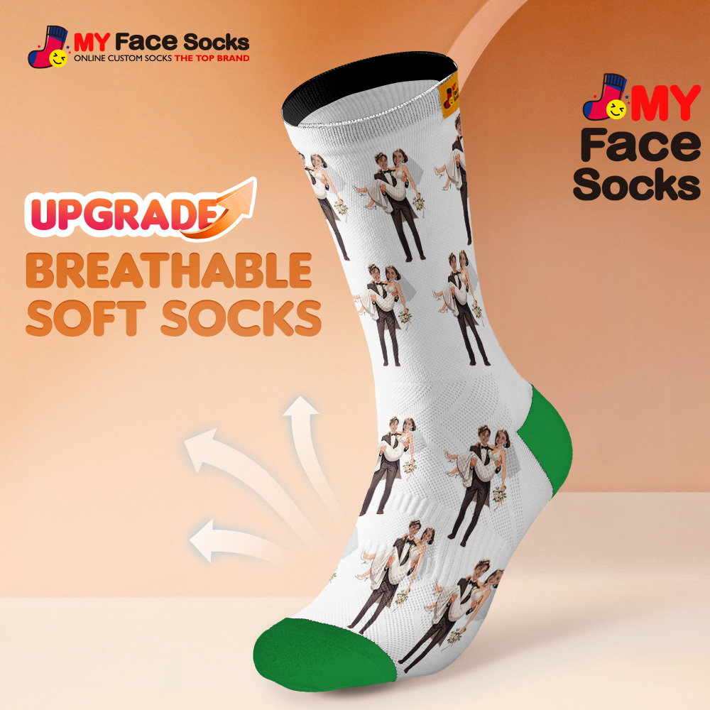 Custom Face Socks #BFF Add Multiple Photos Gift for Besties Personalized Face Socks - MyFaceSocksAU