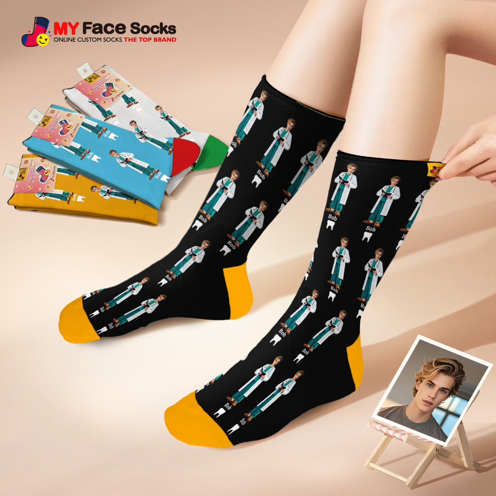 Custom Face Socks #BFF Add Multiple Photos Gift for Besties Personalized Face Socks - MyFaceSocksAU