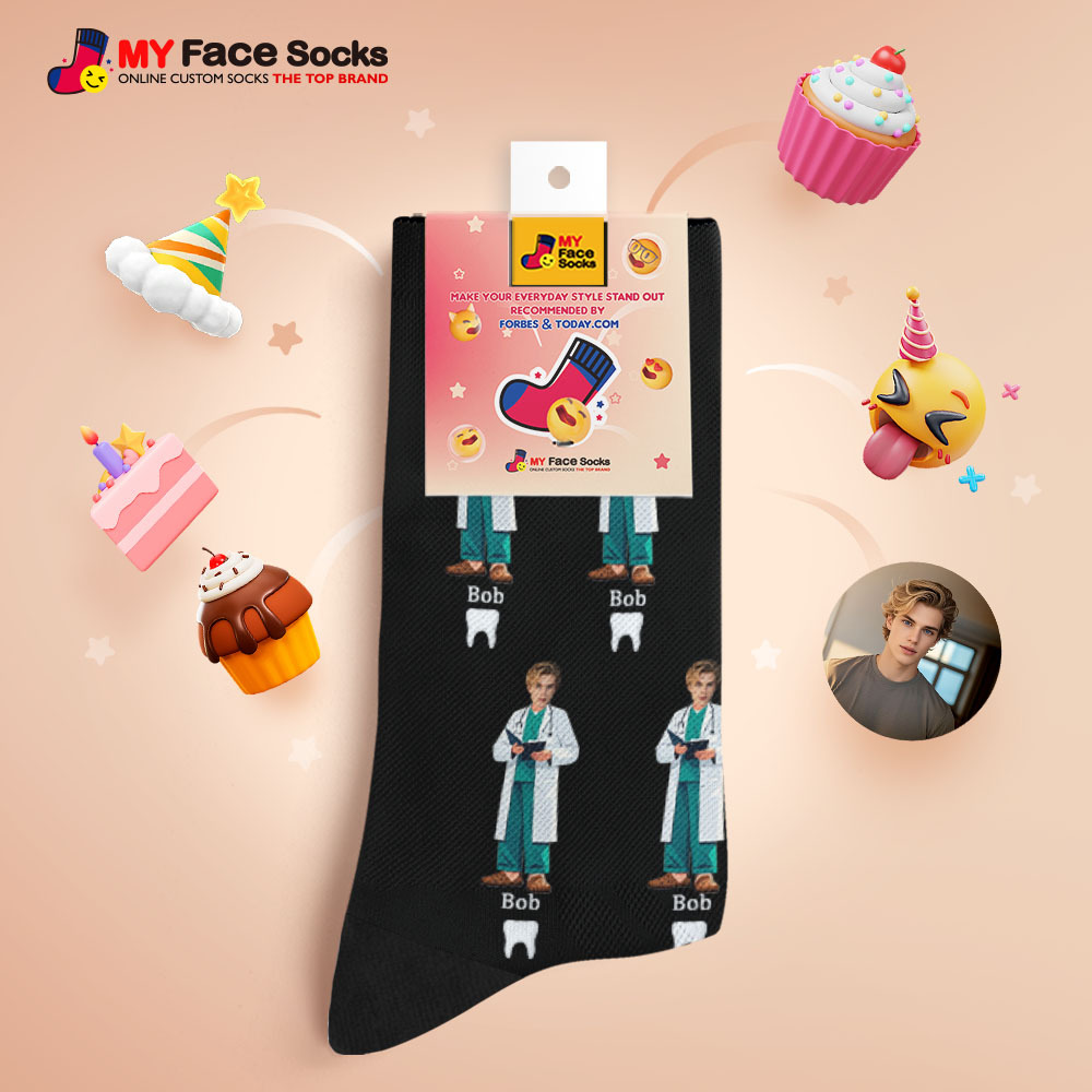Custom Face Socks #BFF Add Multiple Photos Gift for Besties Personalized Face Socks - MyFaceSocksAU