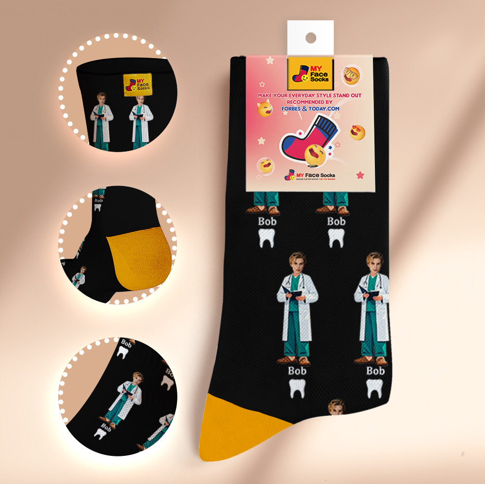 Custom Face Socks #BFF Add Multiple Photos Gift for Besties Personalized Face Socks - MyFaceSocksAU