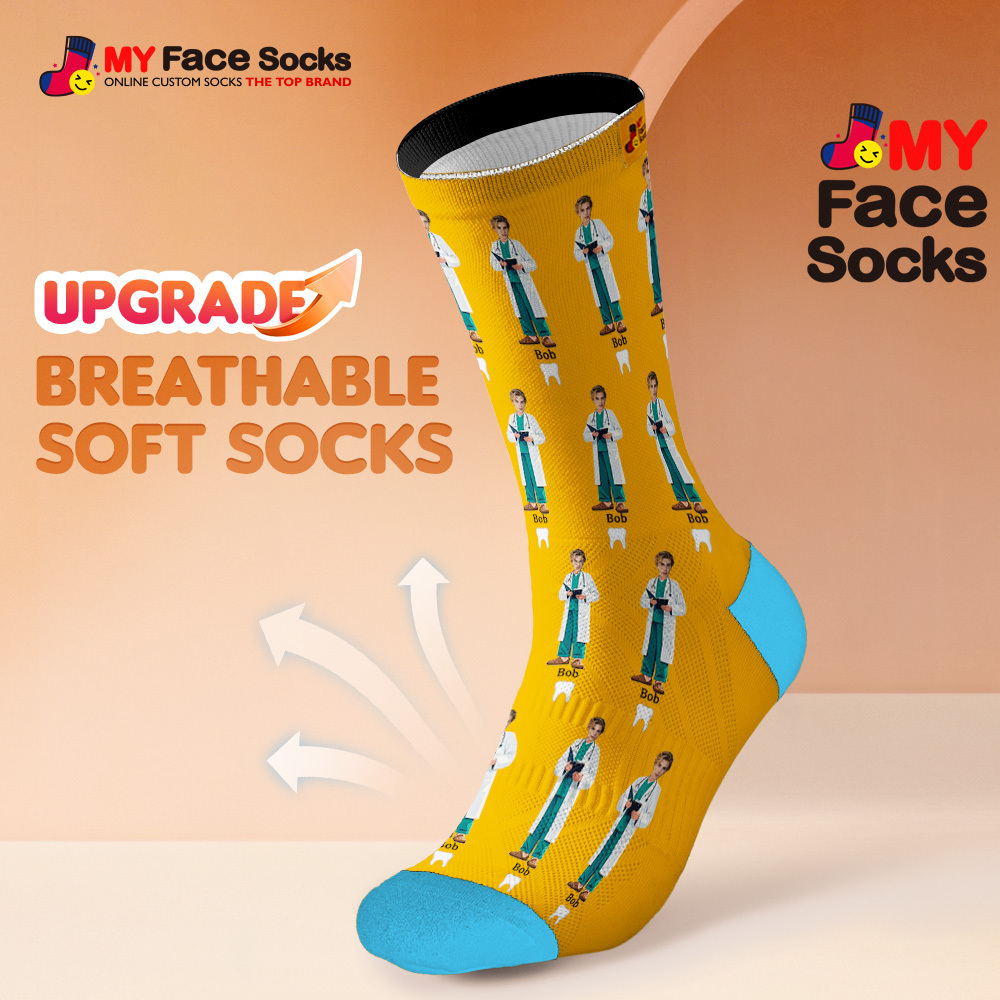 Custom Face Socks #BFF Add Multiple Photos Gift for Besties Personalized Face Socks - MyFaceSocksAU