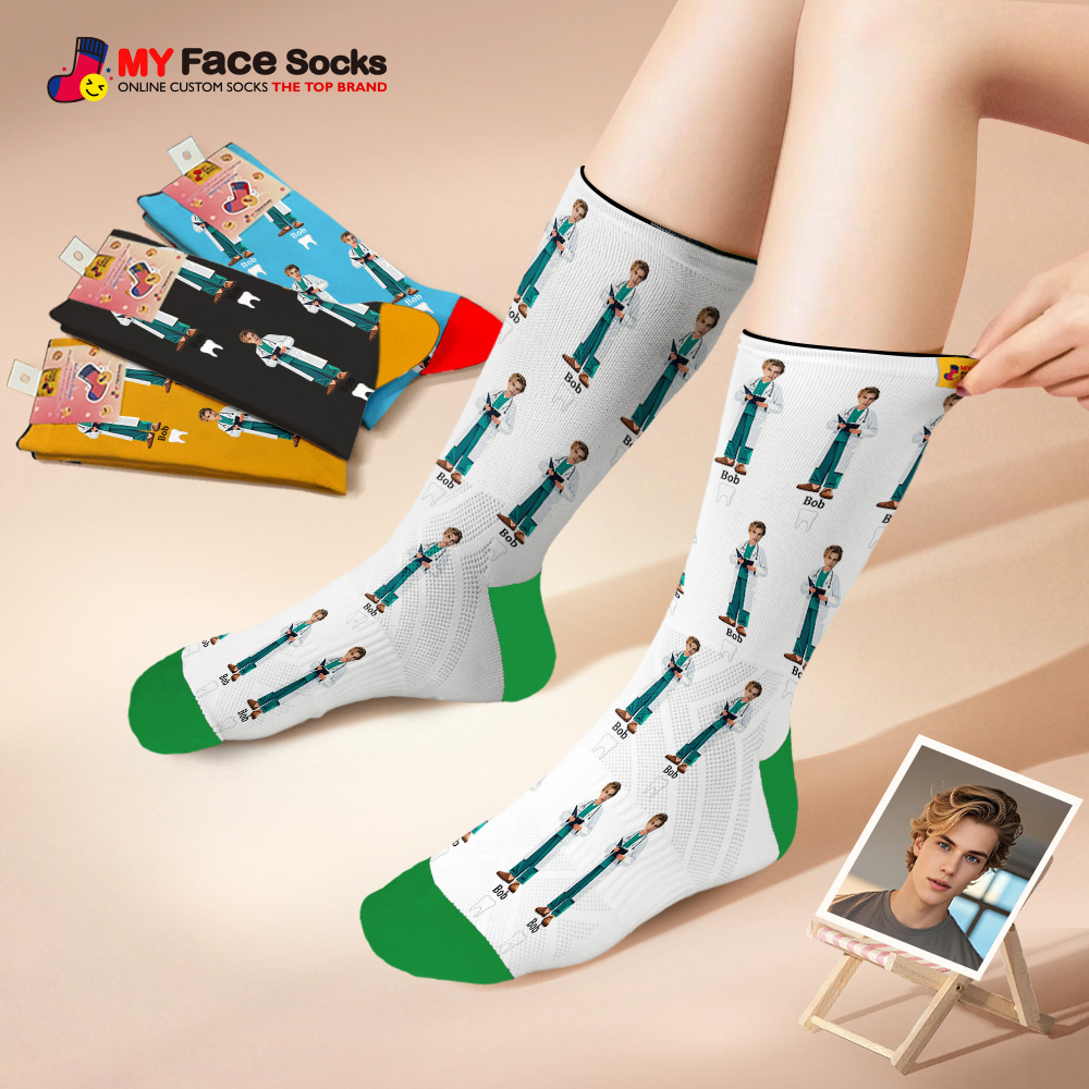 Custom Face Socks #BFF Add Multiple Photos Gift for Besties Personalized Face Socks - MyFaceSocksAU