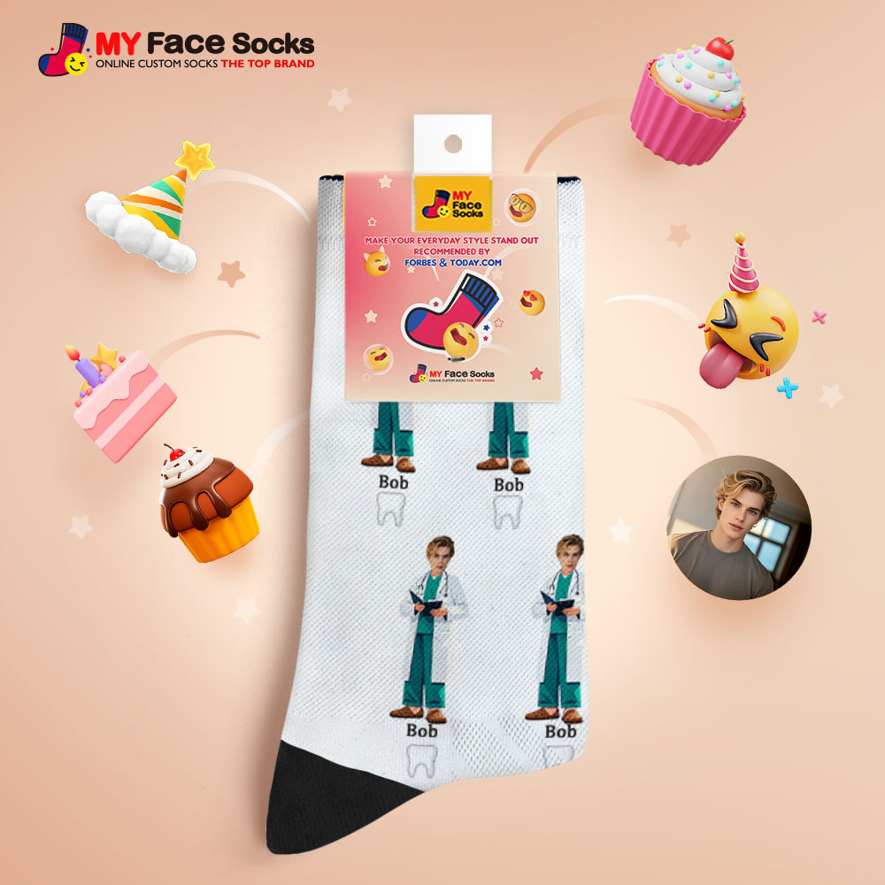Custom Face Socks #BFF Add Multiple Photos Gift for Besties Personalized Face Socks - MyFaceSocksAU