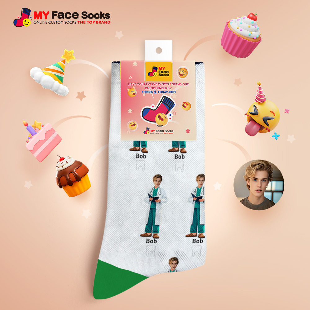 Custom Face Socks #BFF Add Multiple Photos Gift for Besties Personalized Face Socks - MyFaceSocksAU