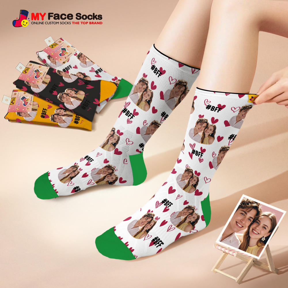 Personalized Couple Gift with Your Photo Custom Photo Socks for Wedding Anniversary or Engagement Gift - MyFaceSocksAU