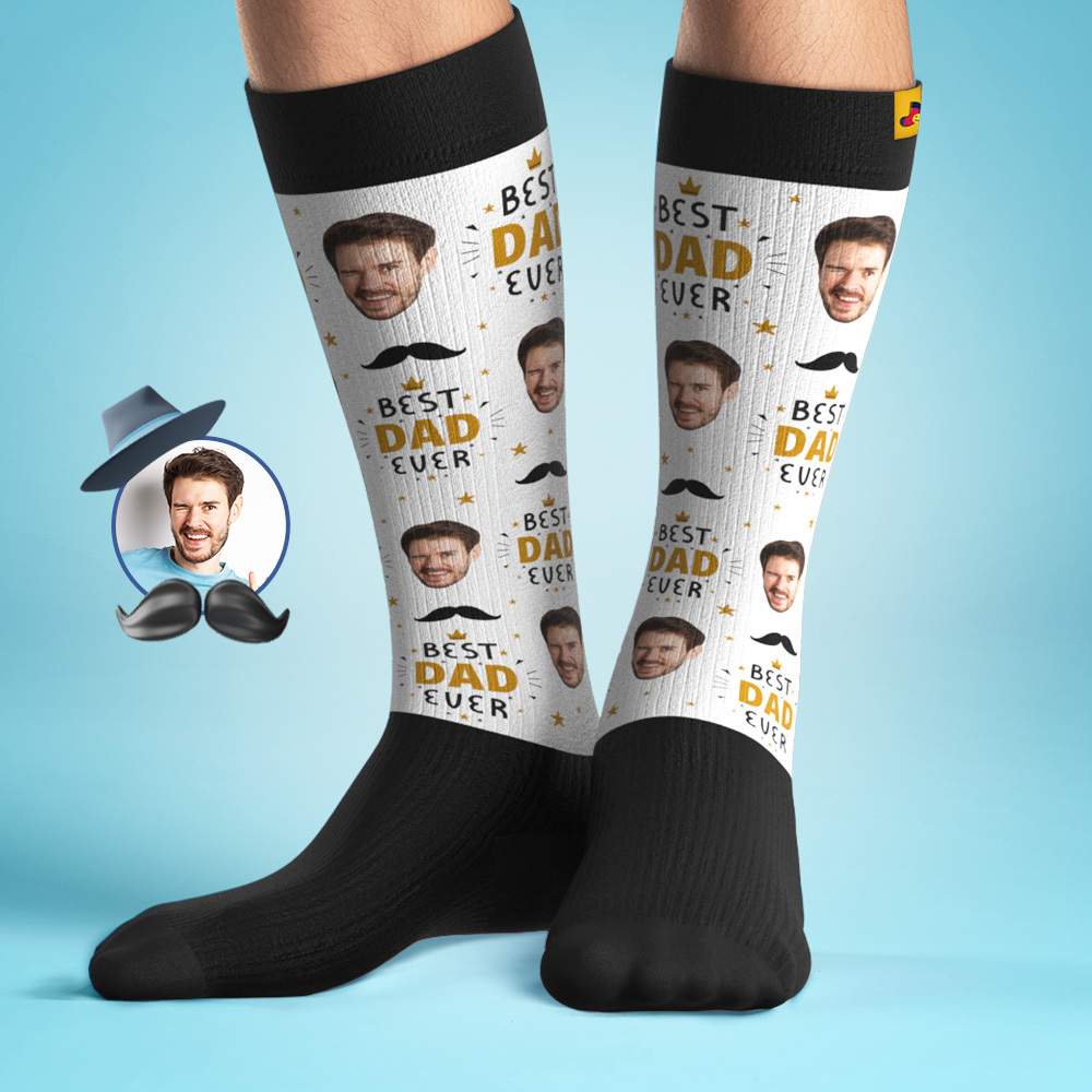 Personalized Father's Day Upgrade Breathable Knee-high Compression Socks Online Preview Add Picture Baseball Gradient Socks Gift - MyFaceSocksAU