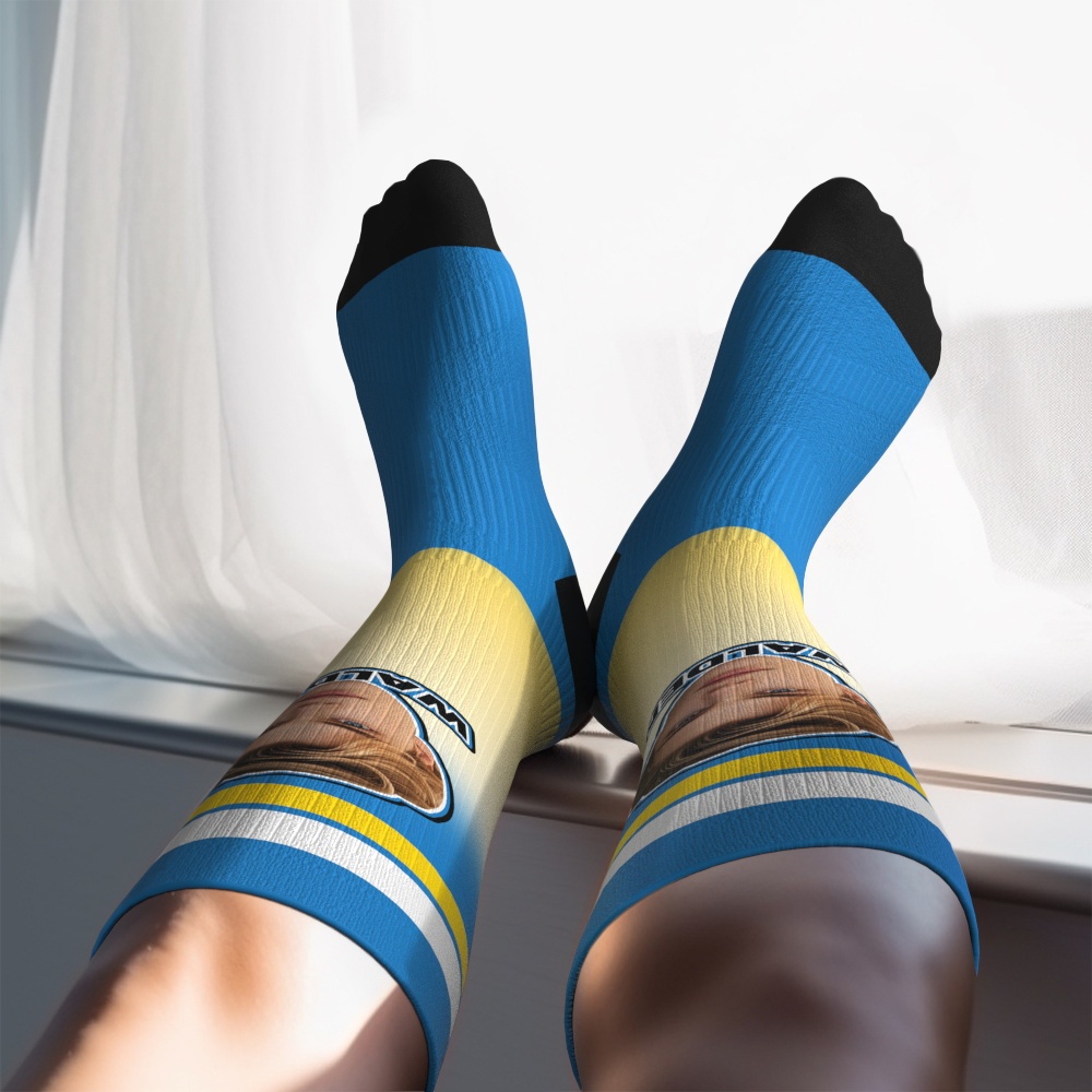 Personalized Athletic Knee High Socks Gradient Color High Socks Personalized Compression Socks Face and Text Knee High Socks - MyFaceSocksAU