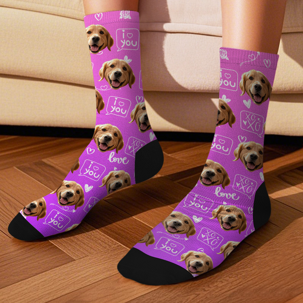 Custom Face Socks with Photos Custom Dog Paw Socks for Pet Lover Funny Gift Idea - MyFaceSocksAU
