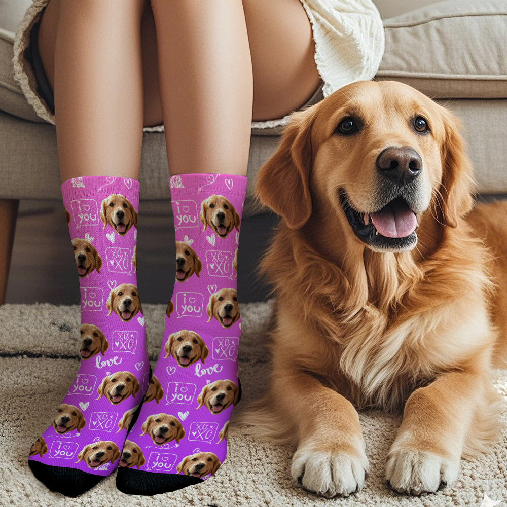 Custom Face Socks with Photos Custom Dog Paw Socks for Pet Lover Funny Gift Idea - MyFaceSocksAU