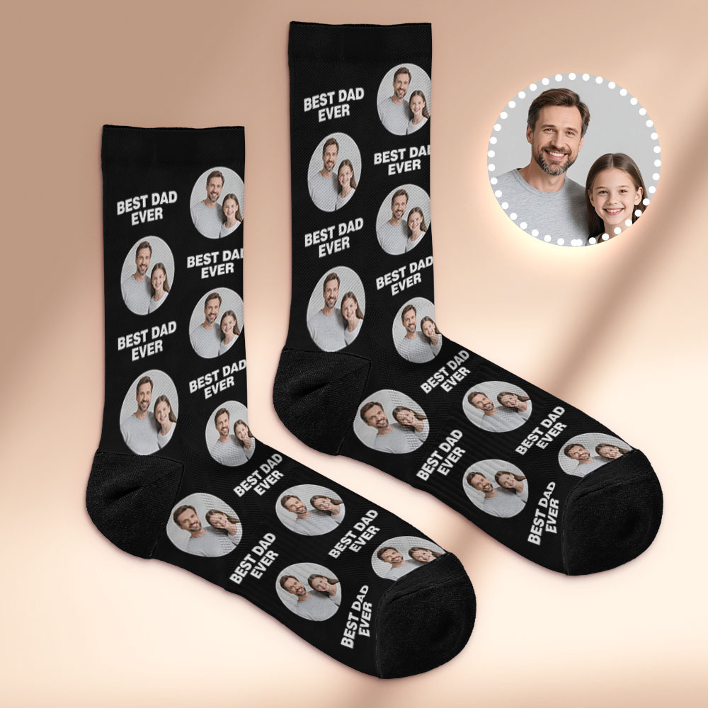Custom Face Socks I Love Daddy Face Socks Photo Print Socks Colorful Dad Socks Personalized Fathers Day Gift - MyFaceSocksAU
