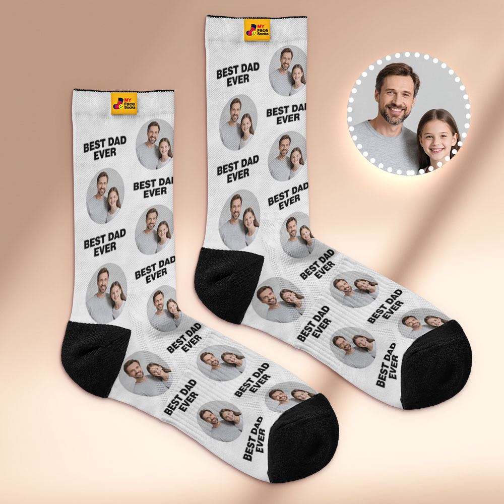 Custom Face Socks I Love Daddy Face Socks Photo Print Socks Colorful Dad Socks Personalized Fathers Day Gift - MyFaceSocksAU
