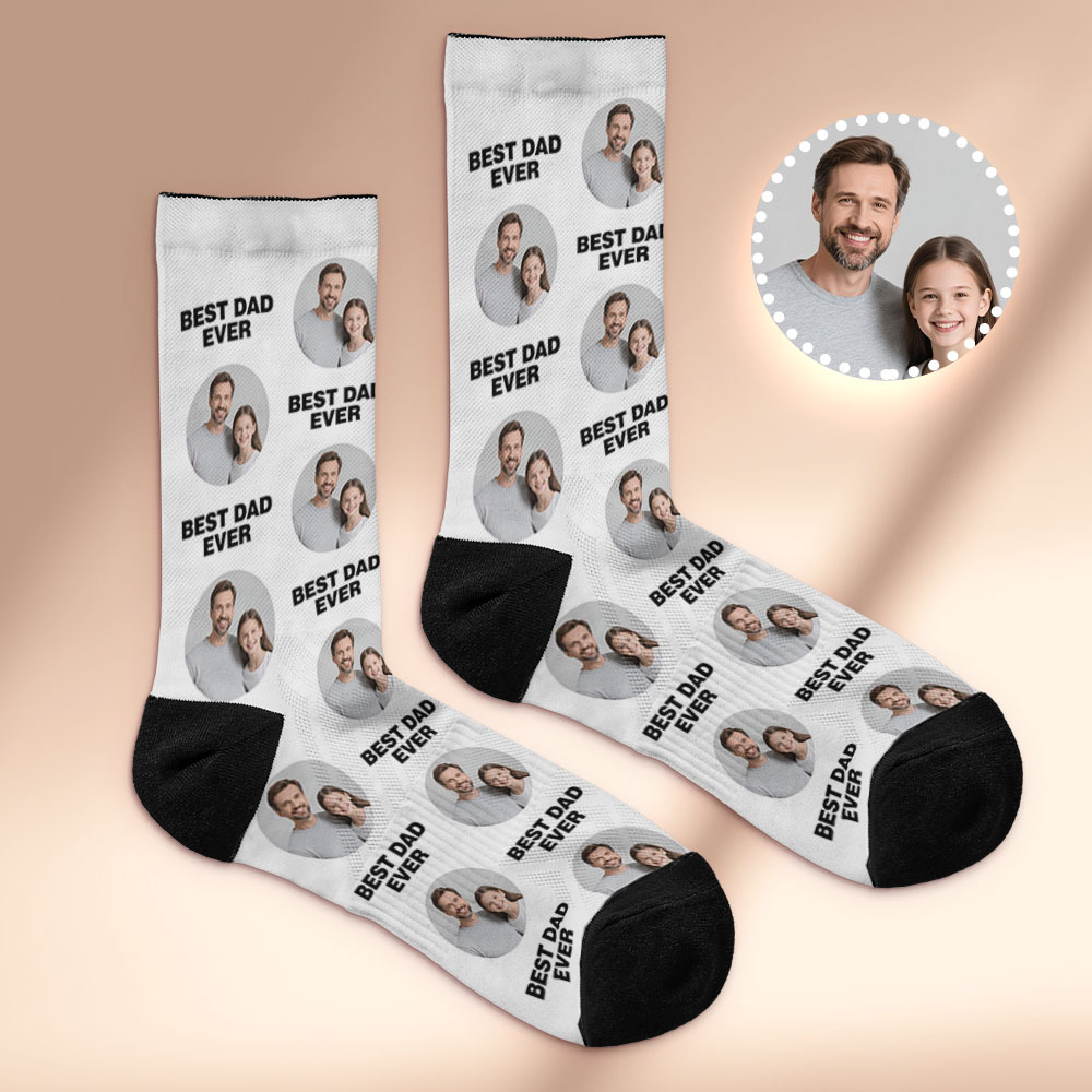 Custom Face Socks I Love Daddy Face Socks Photo Print Socks Colorful Dad Socks Personalized Fathers Day Gift - MyFaceSocksAU