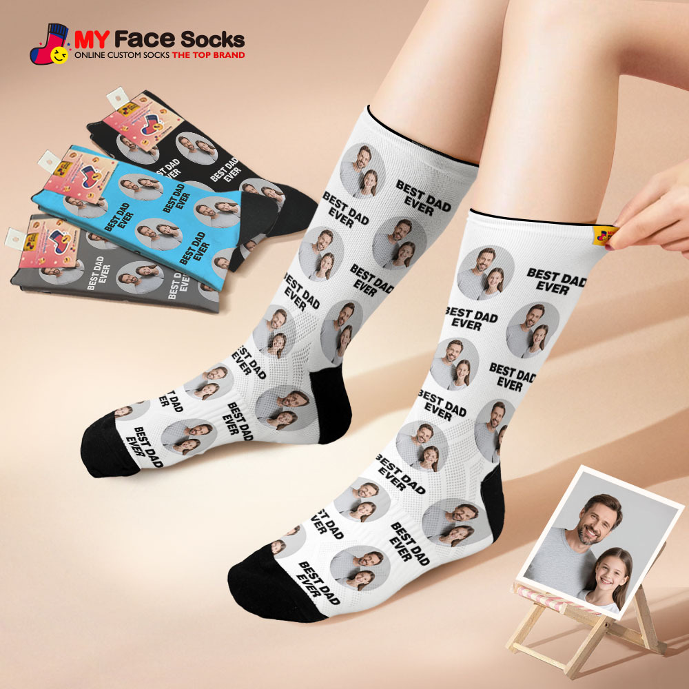 Custom Face Socks I Love Daddy Face Socks Photo Print Socks Colorful Dad Socks Personalized Fathers Day Gift - MyFaceSocksAU