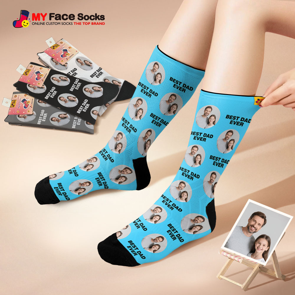 Custom Face Socks I Love Daddy Face Socks Photo Print Socks Colorful Dad Socks Personalized Fathers Day Gift - MyFaceSocksAU