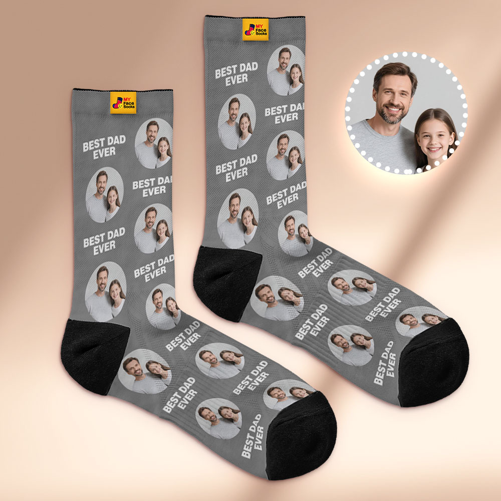 Custom Face Socks Hot Dog Face Socks Photo Print Socks Colorful Dad Socks Pet Lover Gift - MyFaceSocksAU
