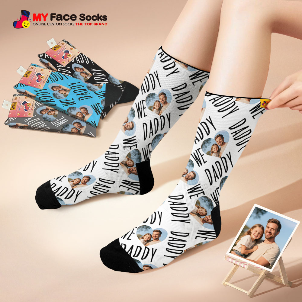 Custom Face Socks I Love Daddy Face Socks Photo Print Socks Colorful Dad Socks Personalized Fathers Day Gift - MyFaceSocksAU