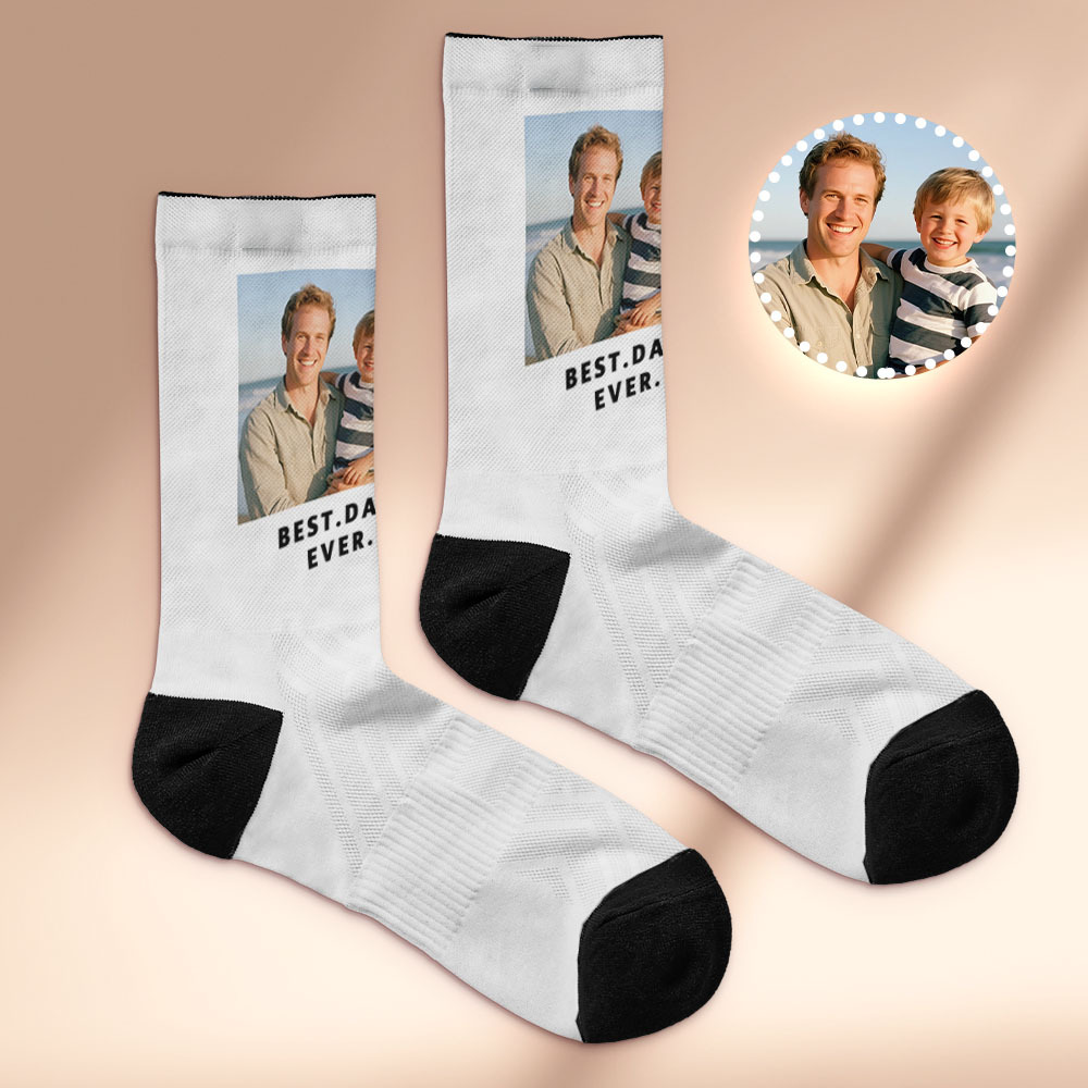 Custom Face Socks I Love Daddy Face Socks Photo Print Socks Colorful Dad Socks Personalized Fathers Day Gift - MyFaceSocksAU