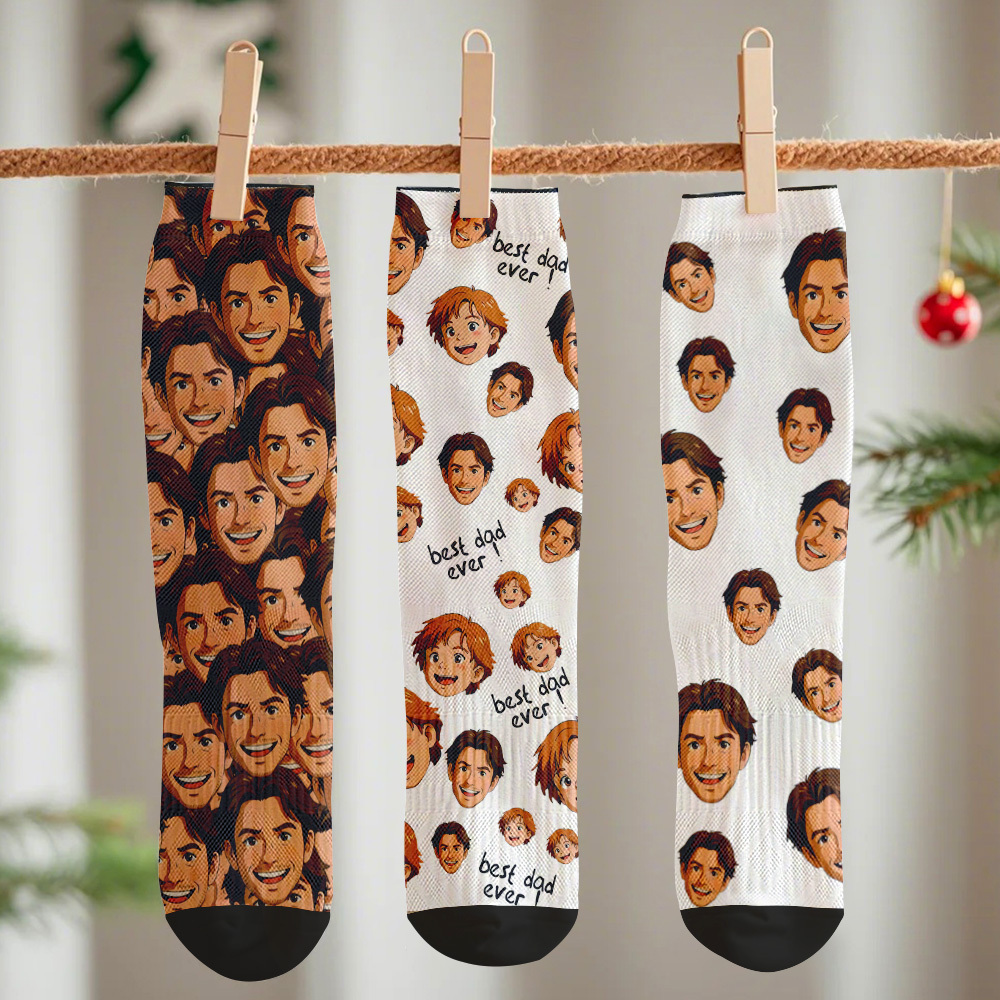 Custom Cute Photo Socks Colorful Personalized Design Best Gift Idea Funny Face for Pet Lover Halloween Gift - MyFaceSocksAU