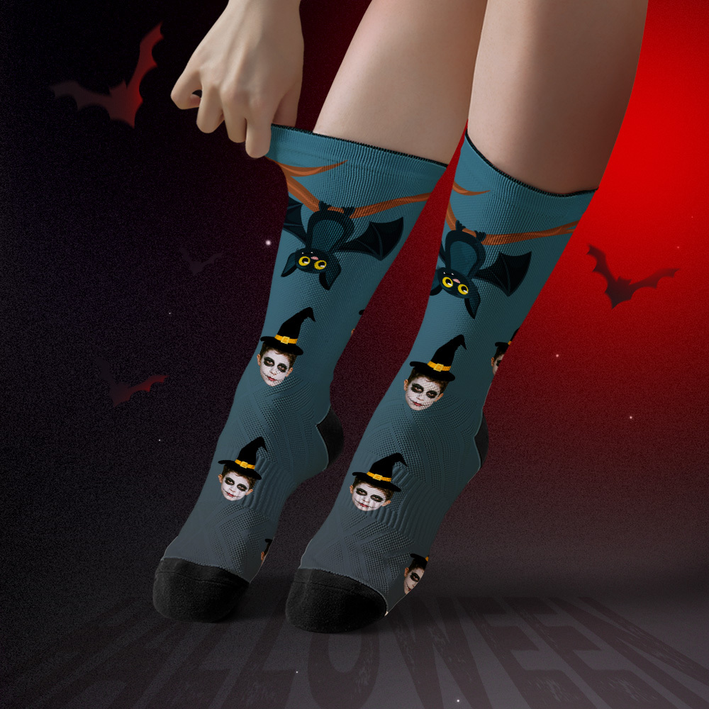 Funny Halloween Gift Personalized Photo Socks with Face Print - MyFaceSocksAU