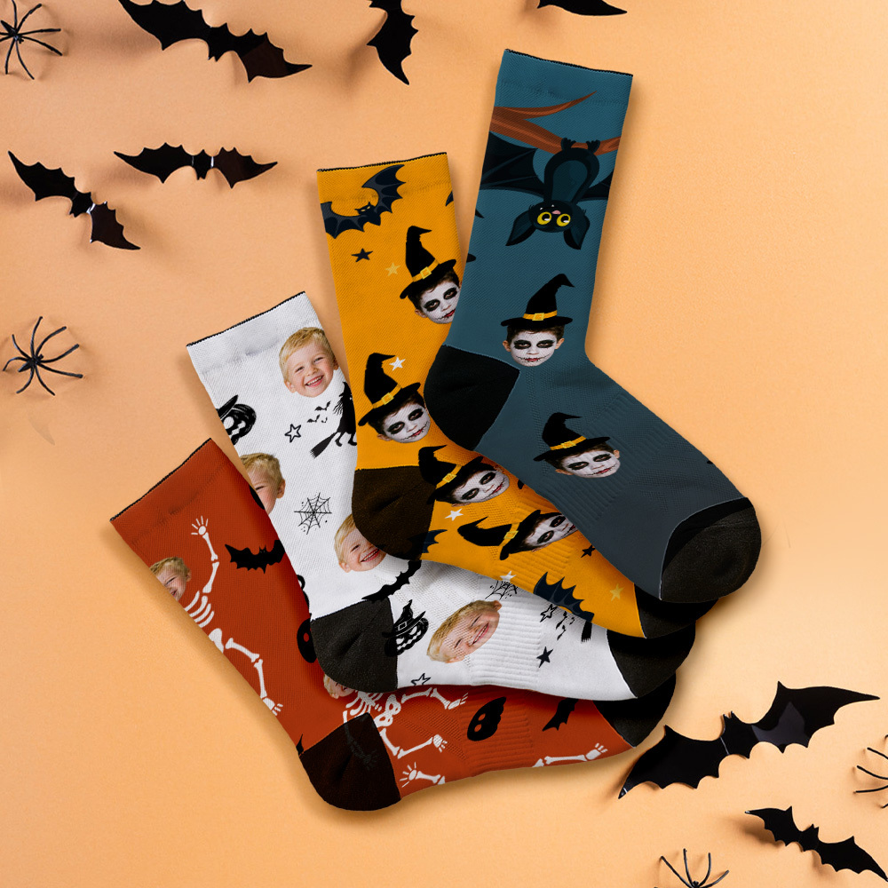 Personalized Halloween Socks with Your Photo Spooky Gift Idea - MyFaceSocksAU