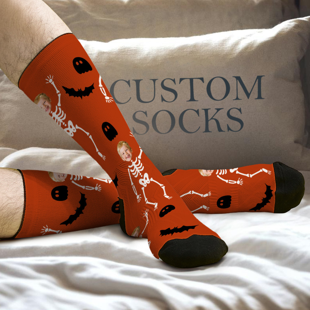 Custom Spooky Socks Personalized Halloween Face Socks for Friends & Family - MyFaceSocksAU
