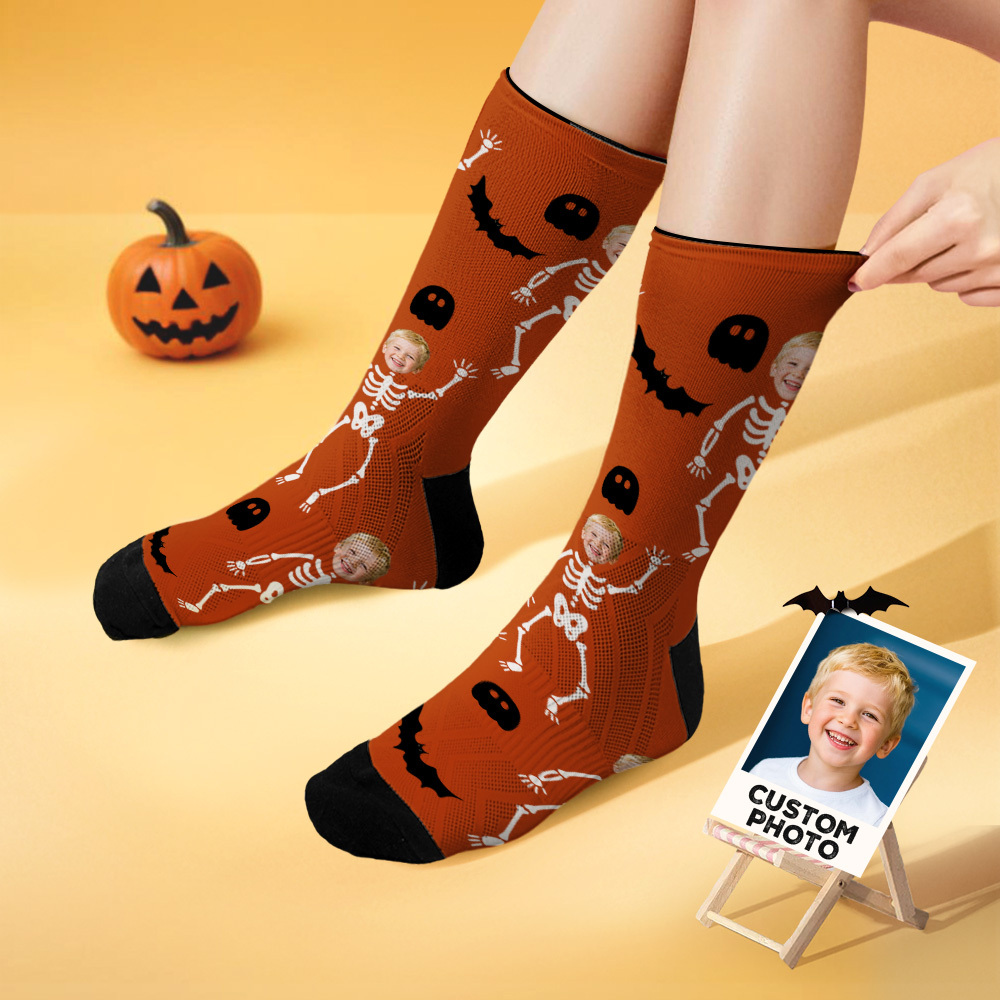 Custom Spooky Socks Personalized Halloween Face Socks for Friends & Family - MyFaceSocksAU