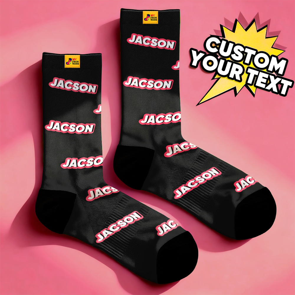 Personalized Lettering Socks Green Socks Custom Engraved Socks Dopamine Socks Bright Multi Color Style Gift - MyFaceSocksAU