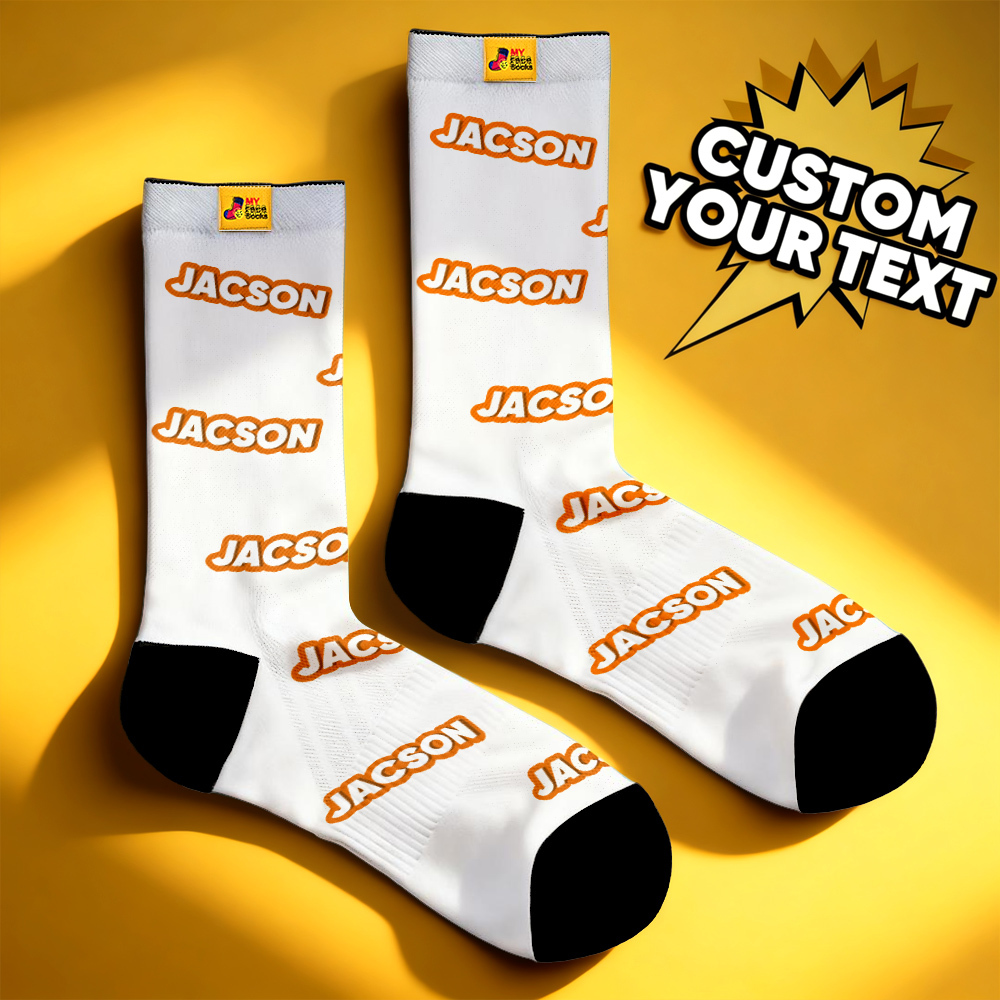 Personalized Lettering Socks Green Socks Custom Engraved Socks Dopamine Socks Bright Multi Color Style Gift - MyFaceSocksAU