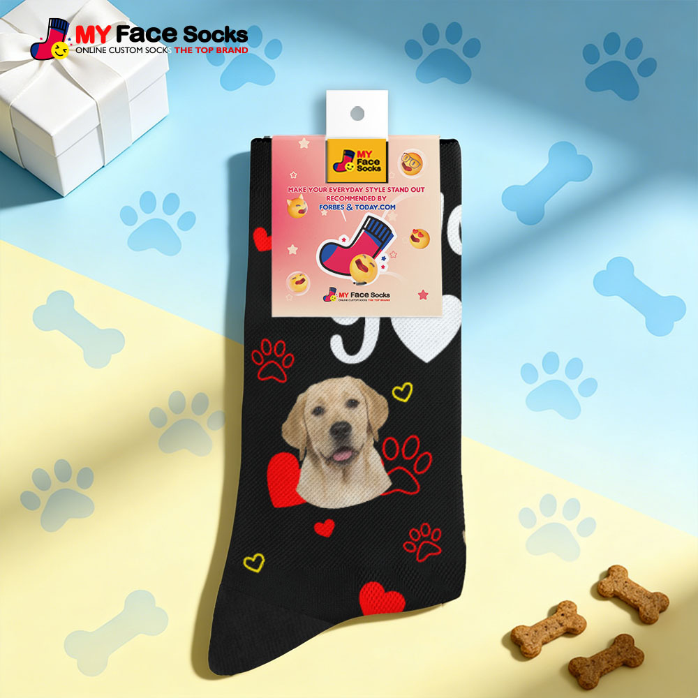 Personalized Pet Dog Theme Socks Christmas Socks Custom I Woof You Socks Pet Lover Santa Socks Gift