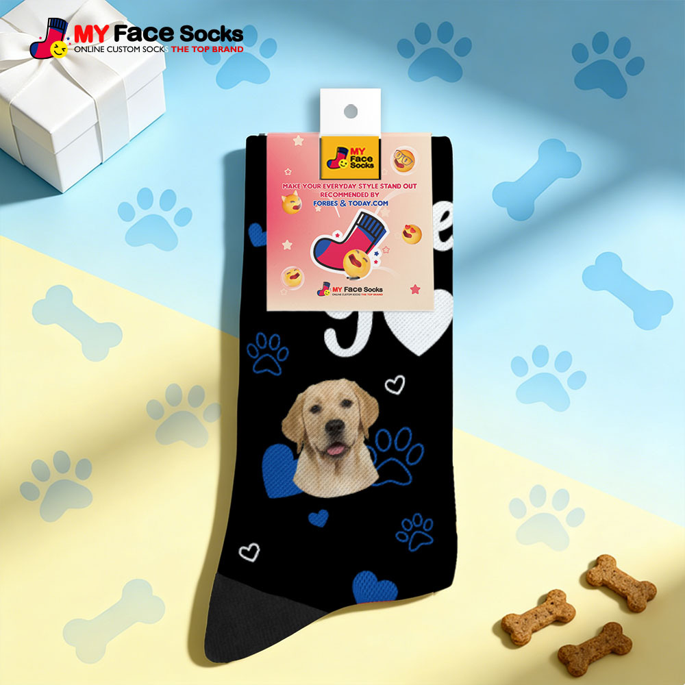 Personalized Pet Cat Theme Socks Christmas Socks Custom I Meow You Socks Pet Lover Santa Socks Gift