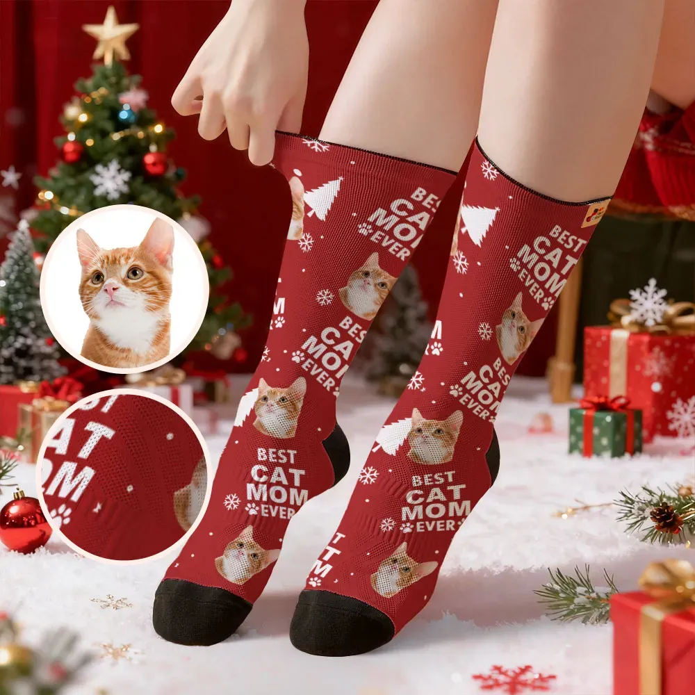 Personalized Pet Dog Theme Socks Christmas Socks Custom I Love You Socks Pet Lover Santa Socks Gift - MyFaceSocksAU