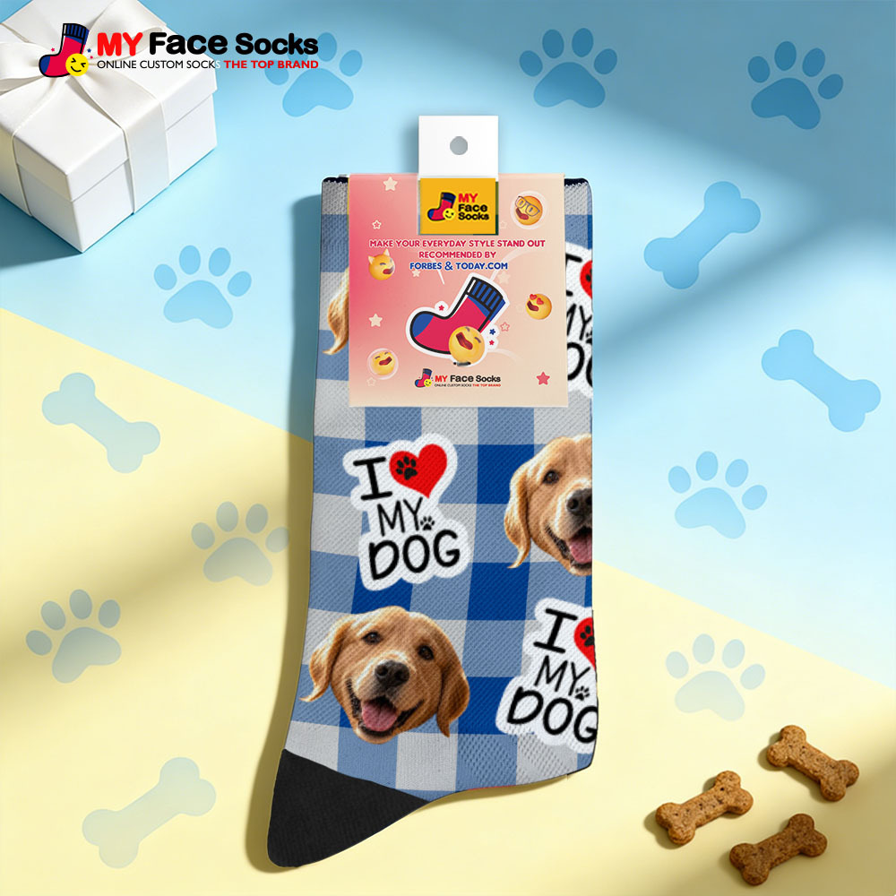 Personalized Pet Dog Theme Socks Christmas Socks Custom I Woof You Socks Pet Lover Santa Socks Gift