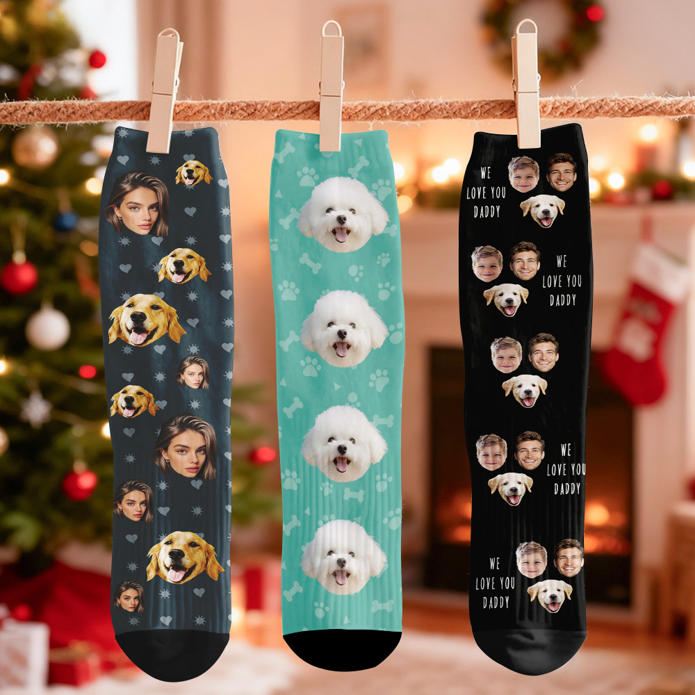 Personalized Christmas Socks Custom Face Socks Personalized Funny Christmas Face Socks Gift - MyFaceSocksAU