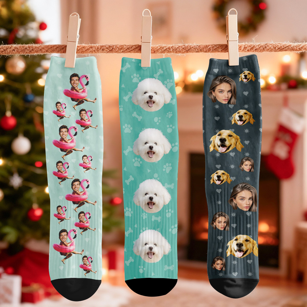 Personalized Christmas Socks Custom Face Socks Personalized Funny Christmas Face Socks Gift - MyFaceSocksAU