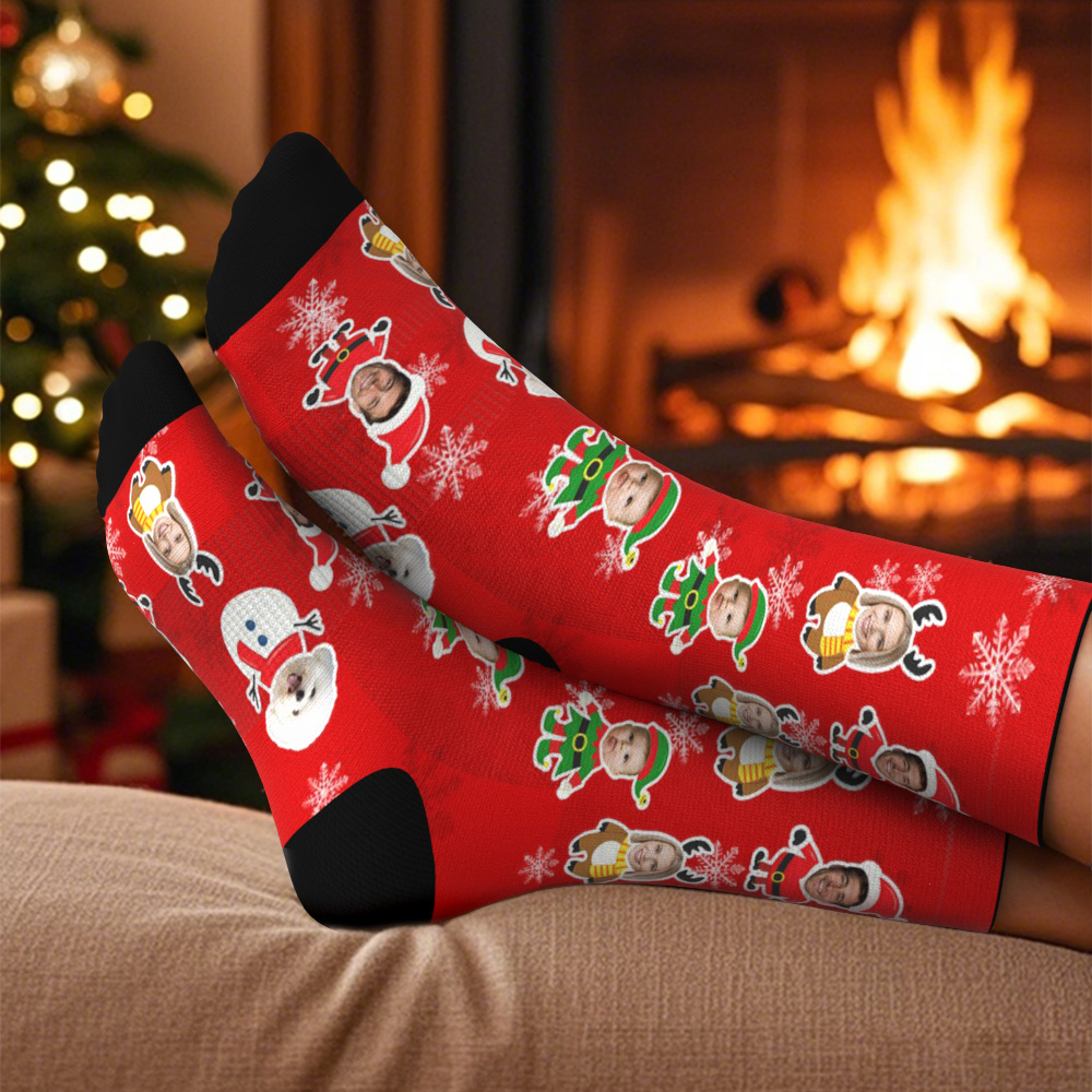 Personalized Christmas Socks Custom Face Socks Personalized Funny Christmas Face Socks Gift