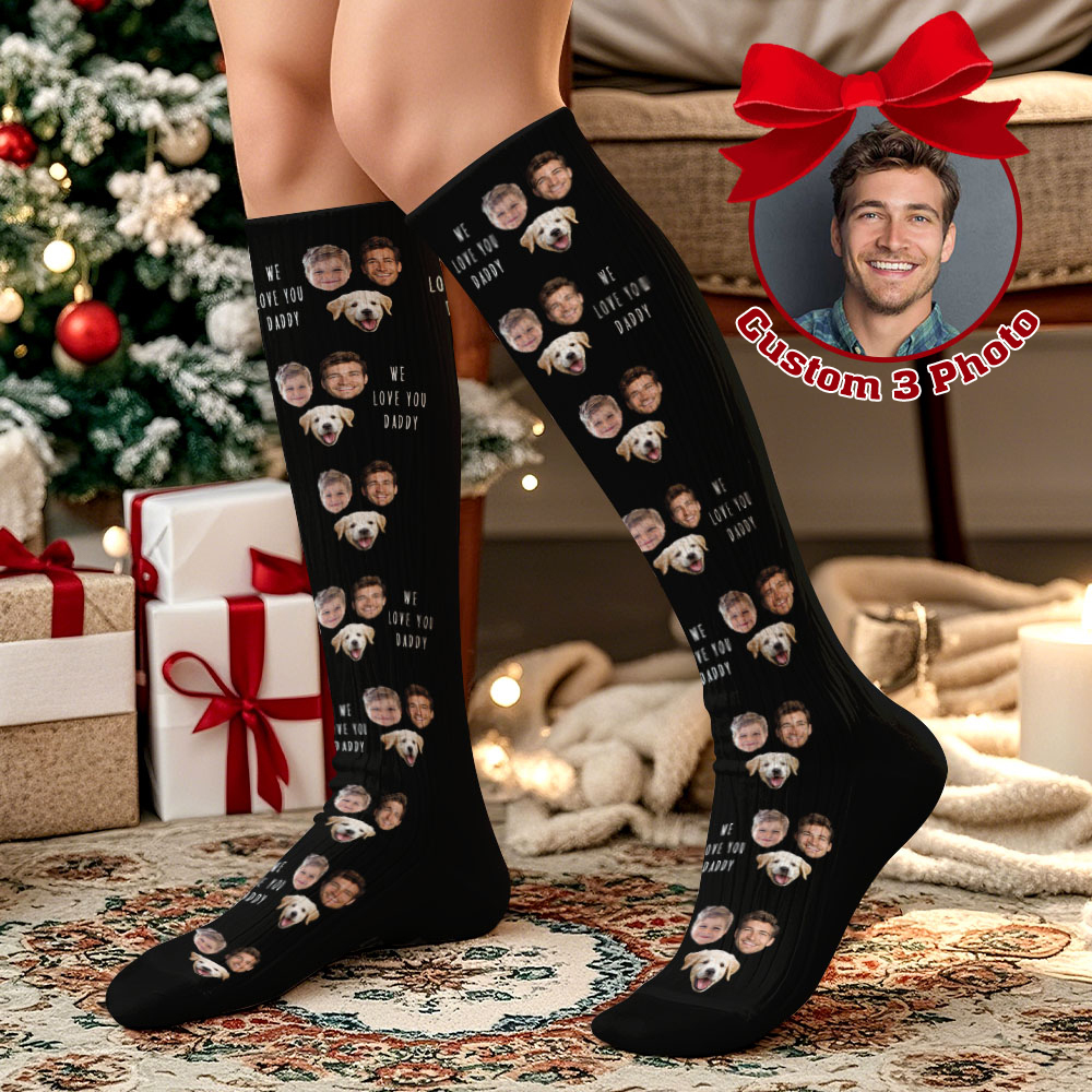 Personalized Christmas Socks Custom Face Socks Personalized Funny Christmas Face Socks Gift - MyFaceSocksAU