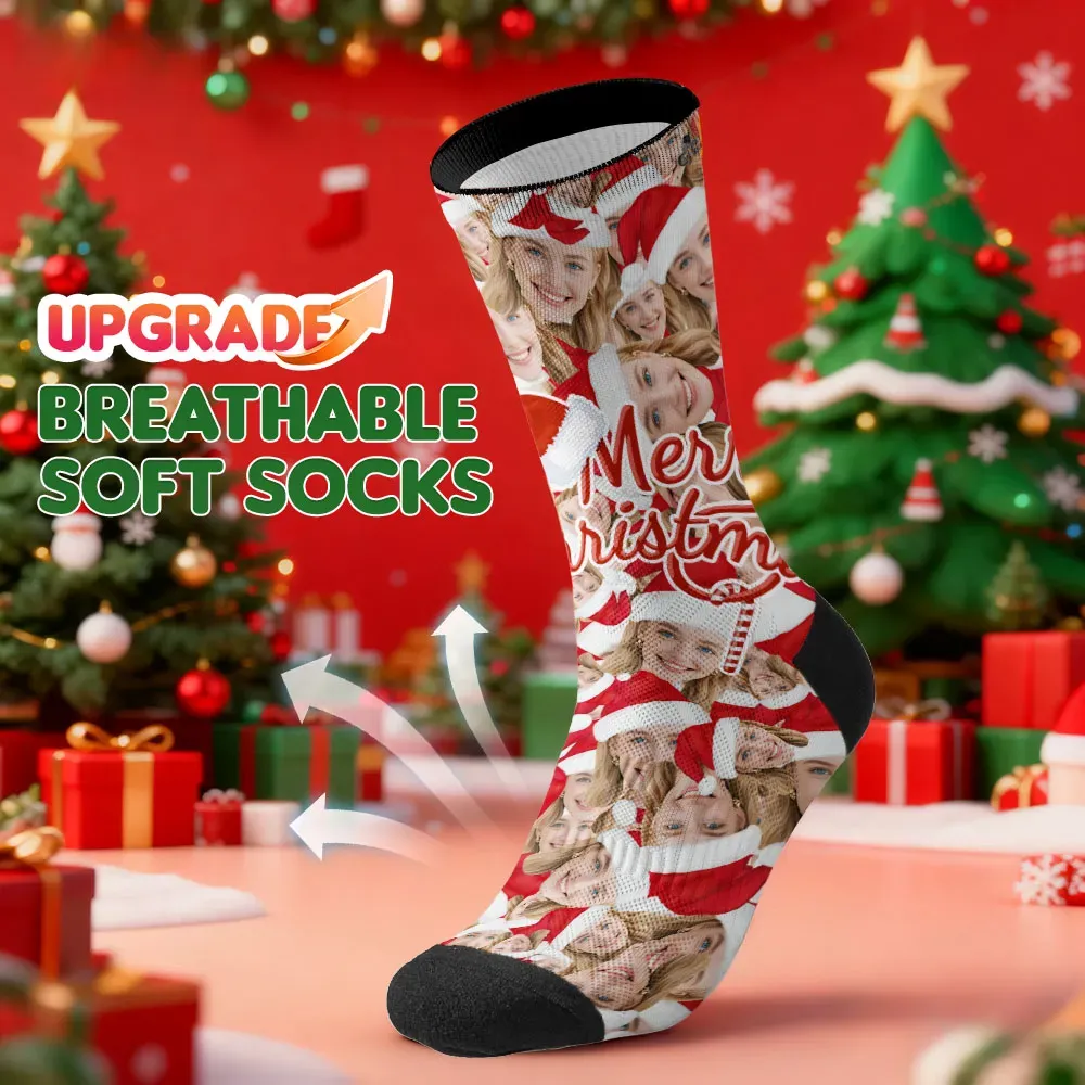 Personalized Christmas Socks Custom Face Socks Personalized Funny Christmas Face Socks Gift - MyFaceSocksAU