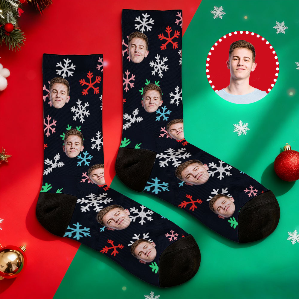 Personalized Funny Christmas Themed Socks Custom Face Socks Santa Socks Gift - MyFaceSocksAU