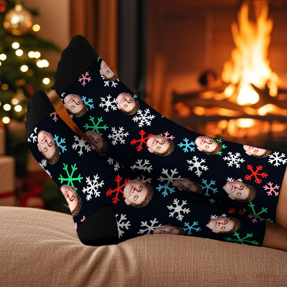Personalized Funny Christmas Themed Socks Custom Face Socks Santa Socks Gift - MyFaceSocksAU
