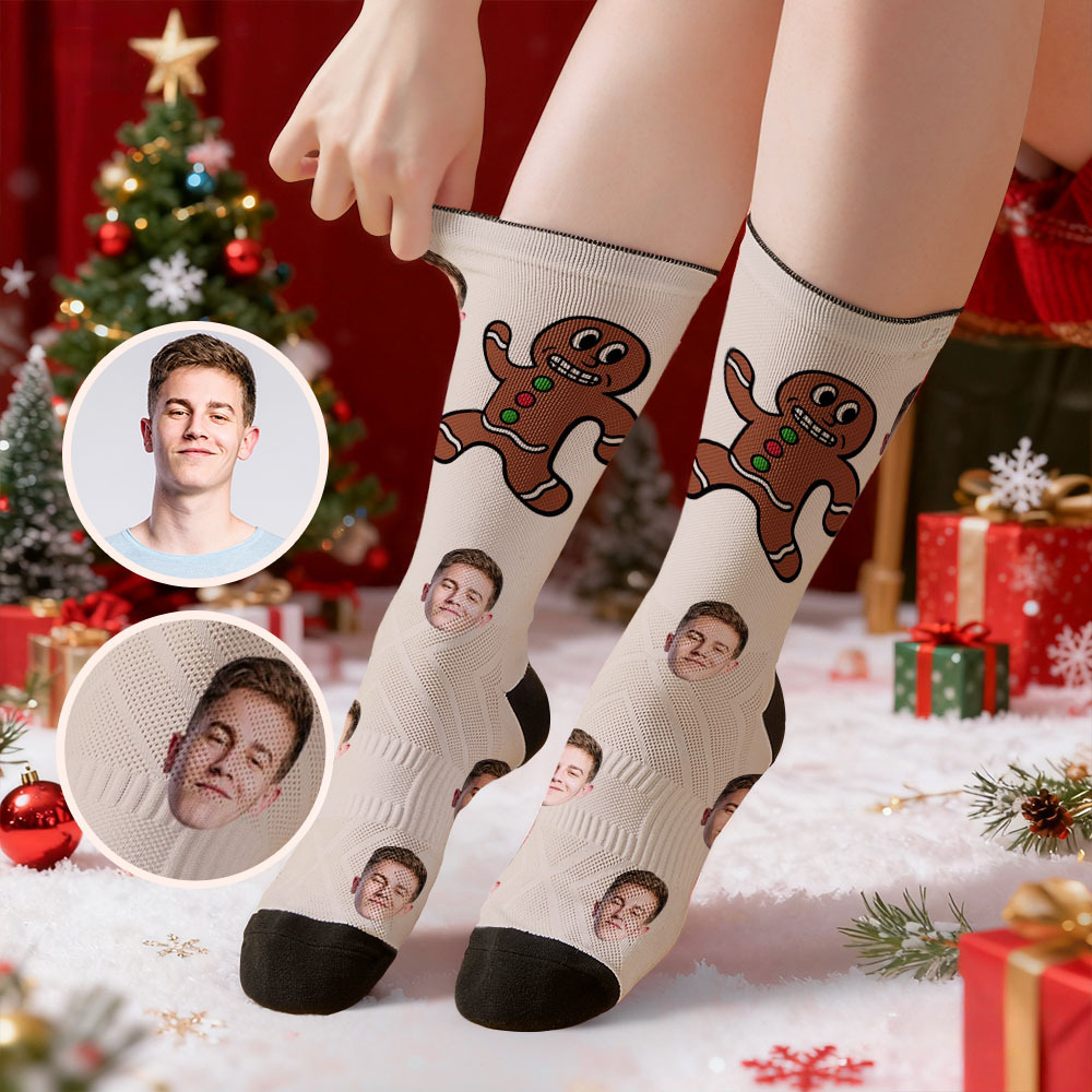 Personalized Funny Christmas Themed Socks Custom Face Socks Santa Socks Gift - MyFaceSocksAU
