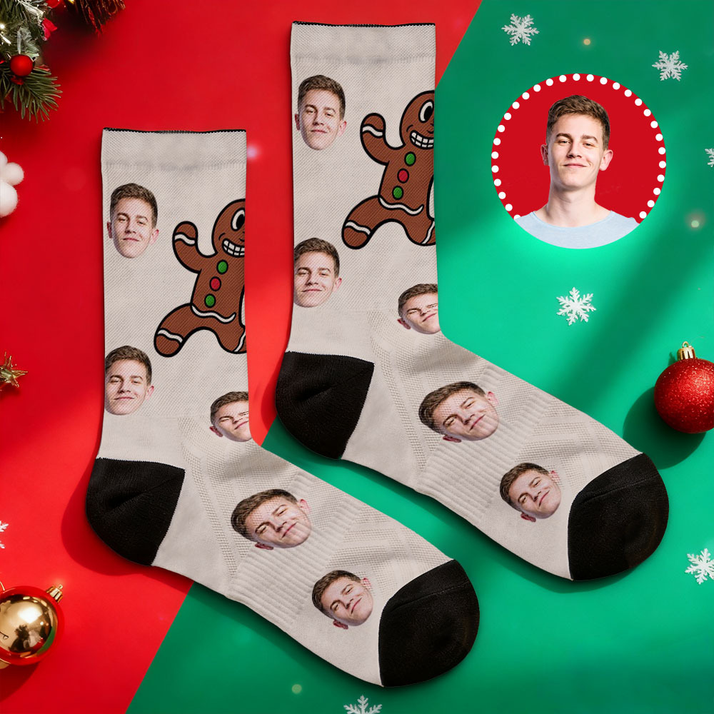 Personalized Funny Christmas Themed Socks Custom Face Socks Santa Socks Gift - MyFaceSocksAU